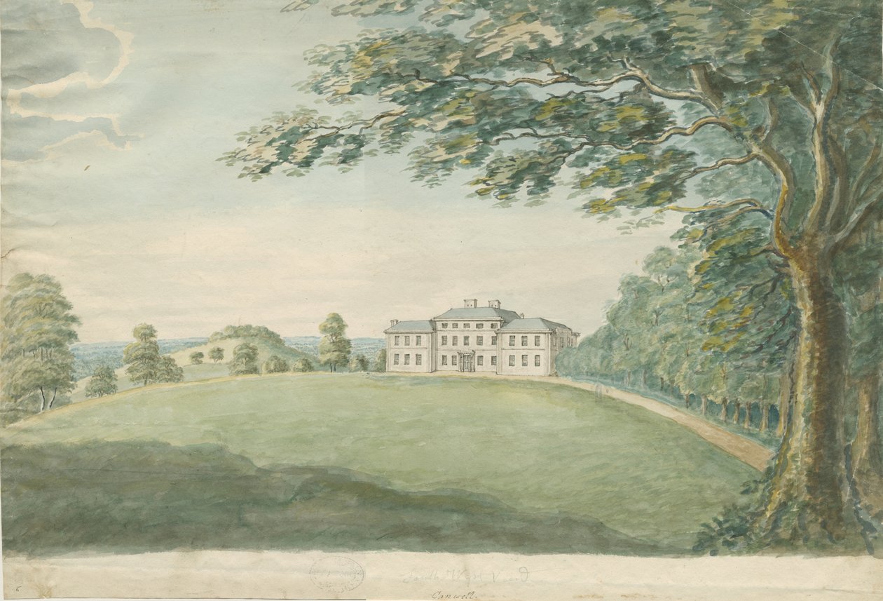 Canwell Hall: akvarellmaleri, nd [?1700-tallet] av Unbekannt
