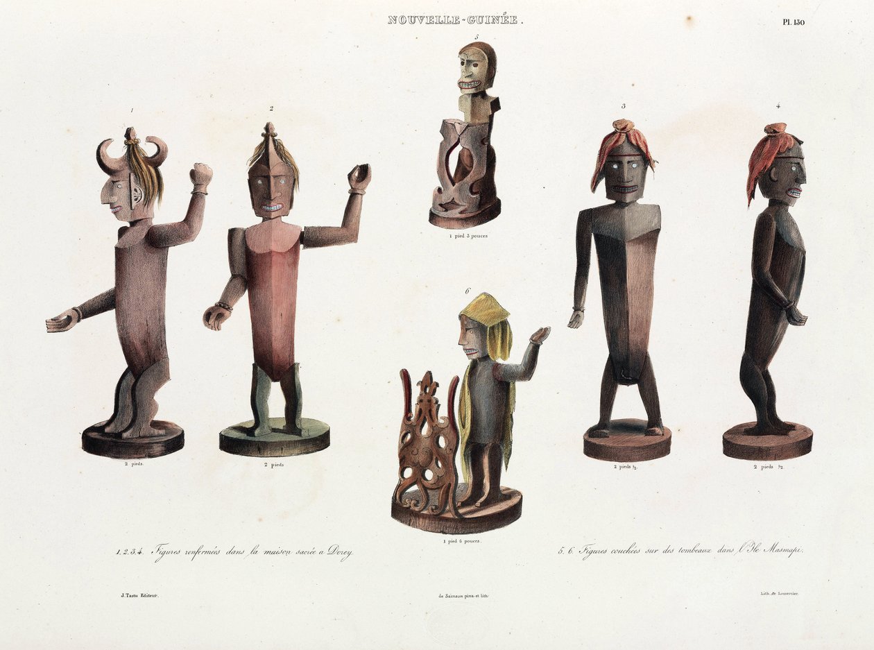 Utskårne trefigurer, New Guinea av Unbekannt