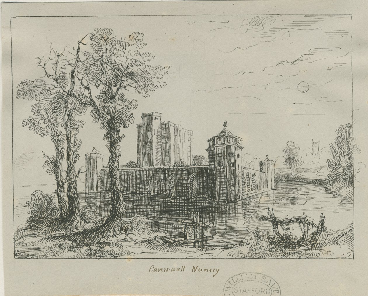 Caverswall Castle: blekkskisse og [?1800-tallet] av Unbekannt
