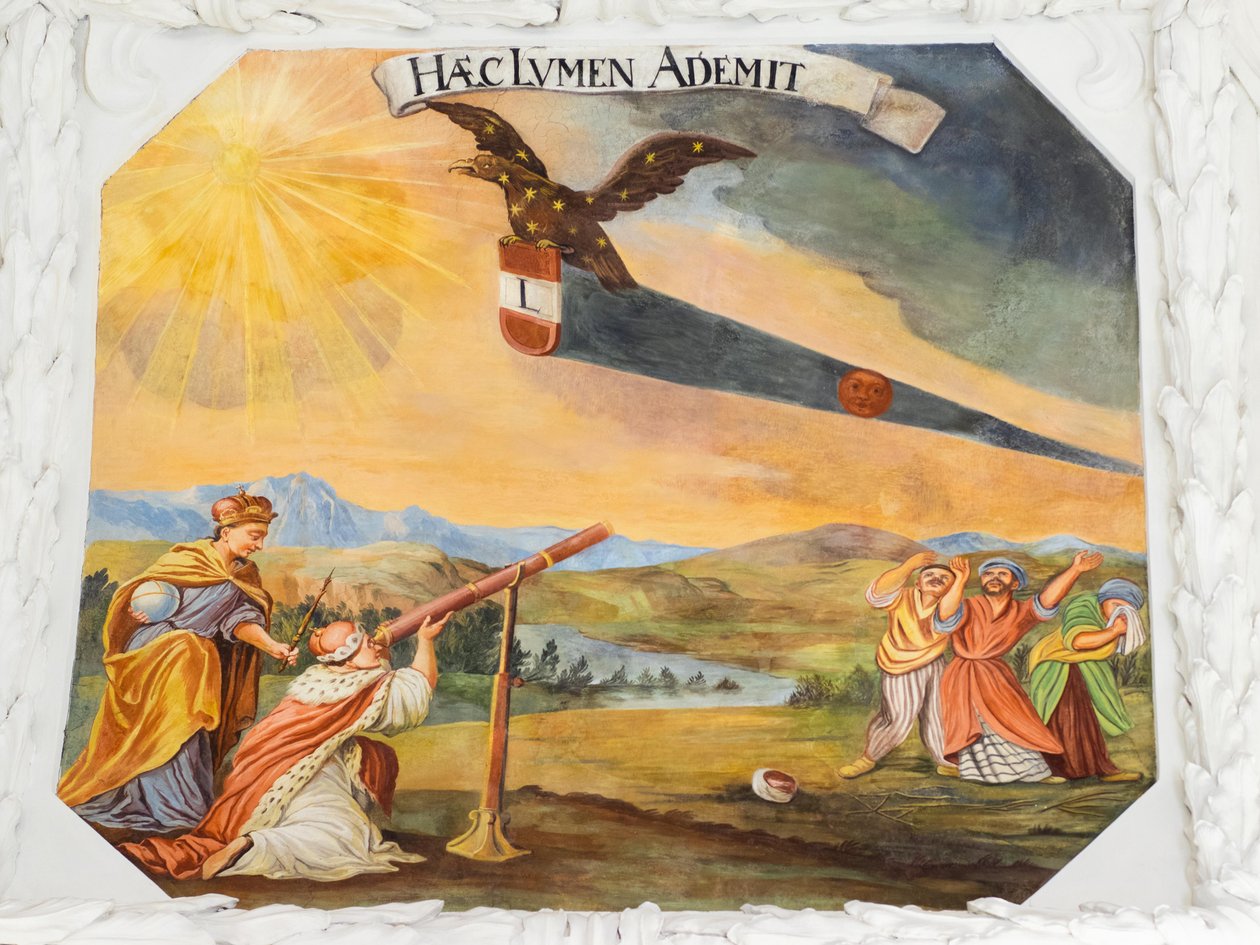 Takfreskomaleri i midtgangen til St. Katarina-kirken, allegoriske skildringer av seirene til keiser Leopold I over osmanerne, Habsburgernes mausoleum, Graz, Steiermark, Østerrike, Europa (bilde) av Unbekannter Künstler