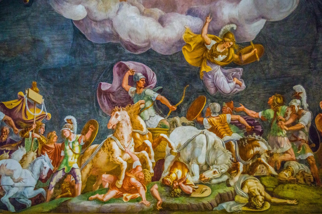 Takmaleri i Palazzo Duccale, Royal Palace, Castle San Giorgio, Mantua, Lombardia, Italia, Europa (bilde) av Unbekannter Künstler
