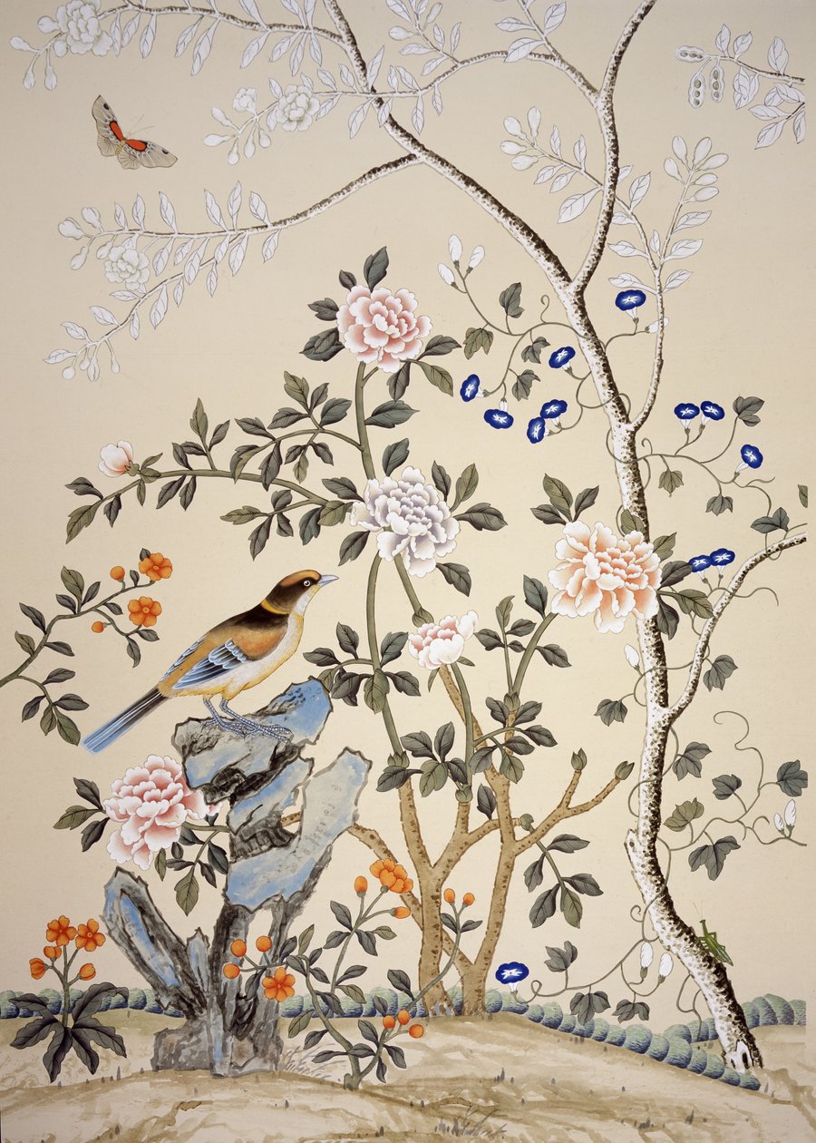 Chinoiserie tapet, Marble Hill House, Twickenham, Richmond, Middlesex, Storbritannia av Unbekannter Künstler