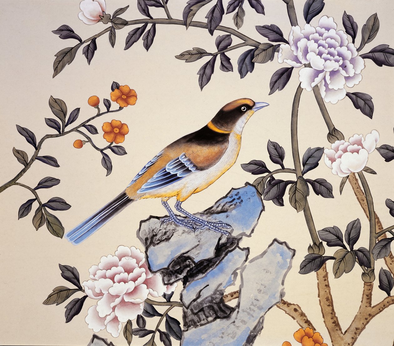 Chinoiserie tapet, Marble Hill House, Twickenham, Richmond, Middlesex, Storbritannia av Unbekannter Künstler