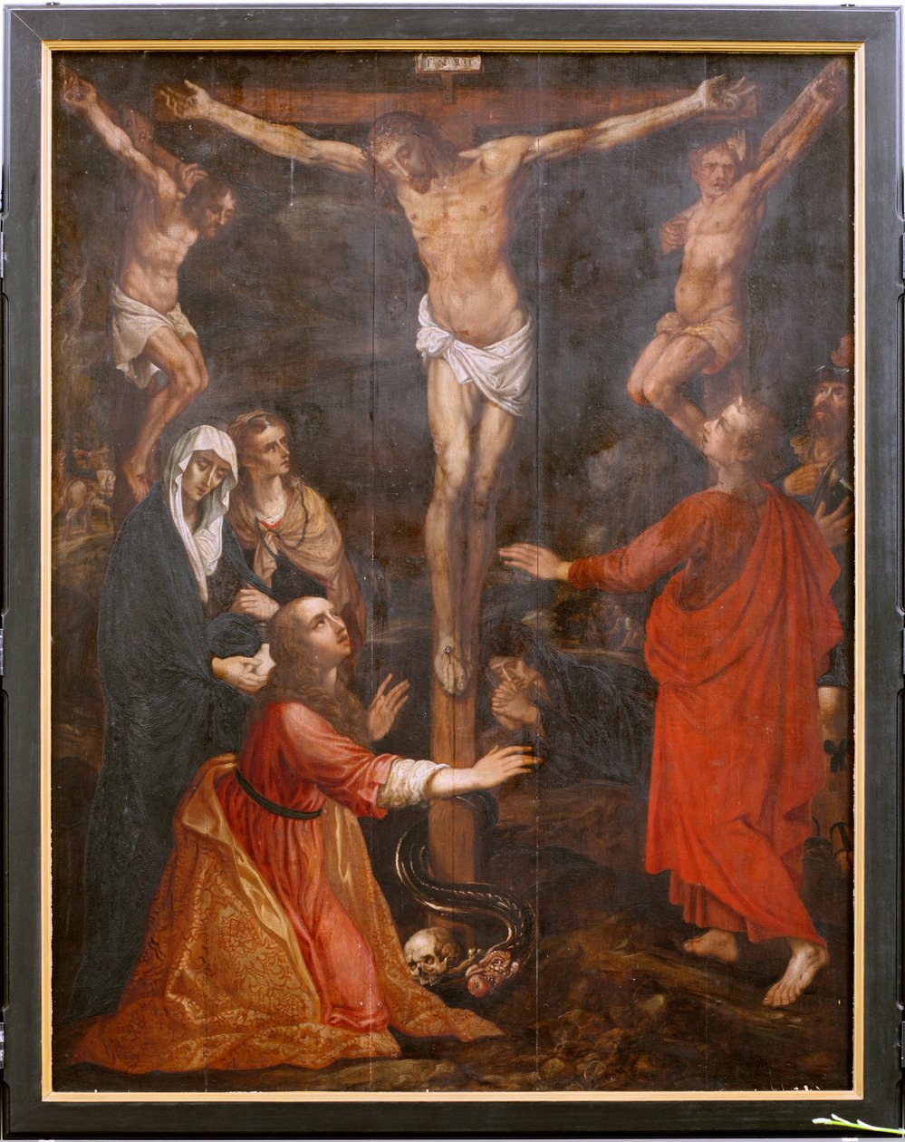 Kirke (Eglise Saint-martin). Interiør. Triptich. Korsfestelsen. av Unbekannter Künstler