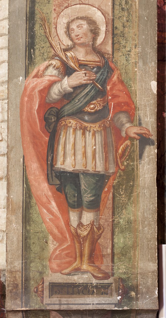Saint Lawrence kirke. Interiør. Apsiden. Detalj. Veggmalerier. Barokk. av Unbekannt