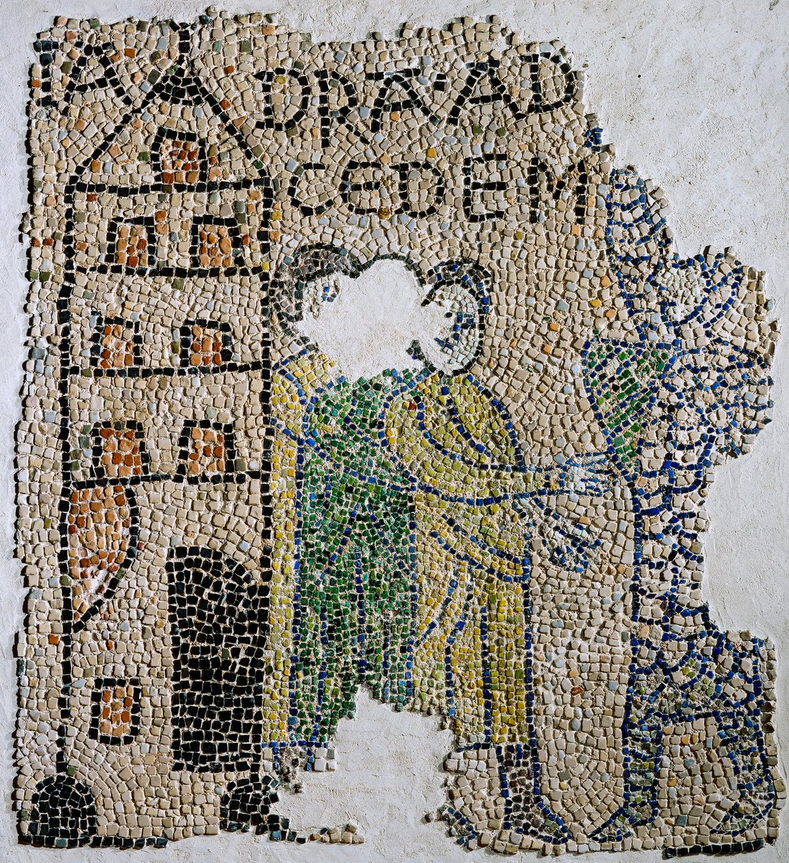 Church of Saint John Evangelist, Fjerde Korstog, Fragmenter av mosaikkgulv som representerer venetianere., Ravenna, Emilia-Romagna, Italia av William M. Timlin