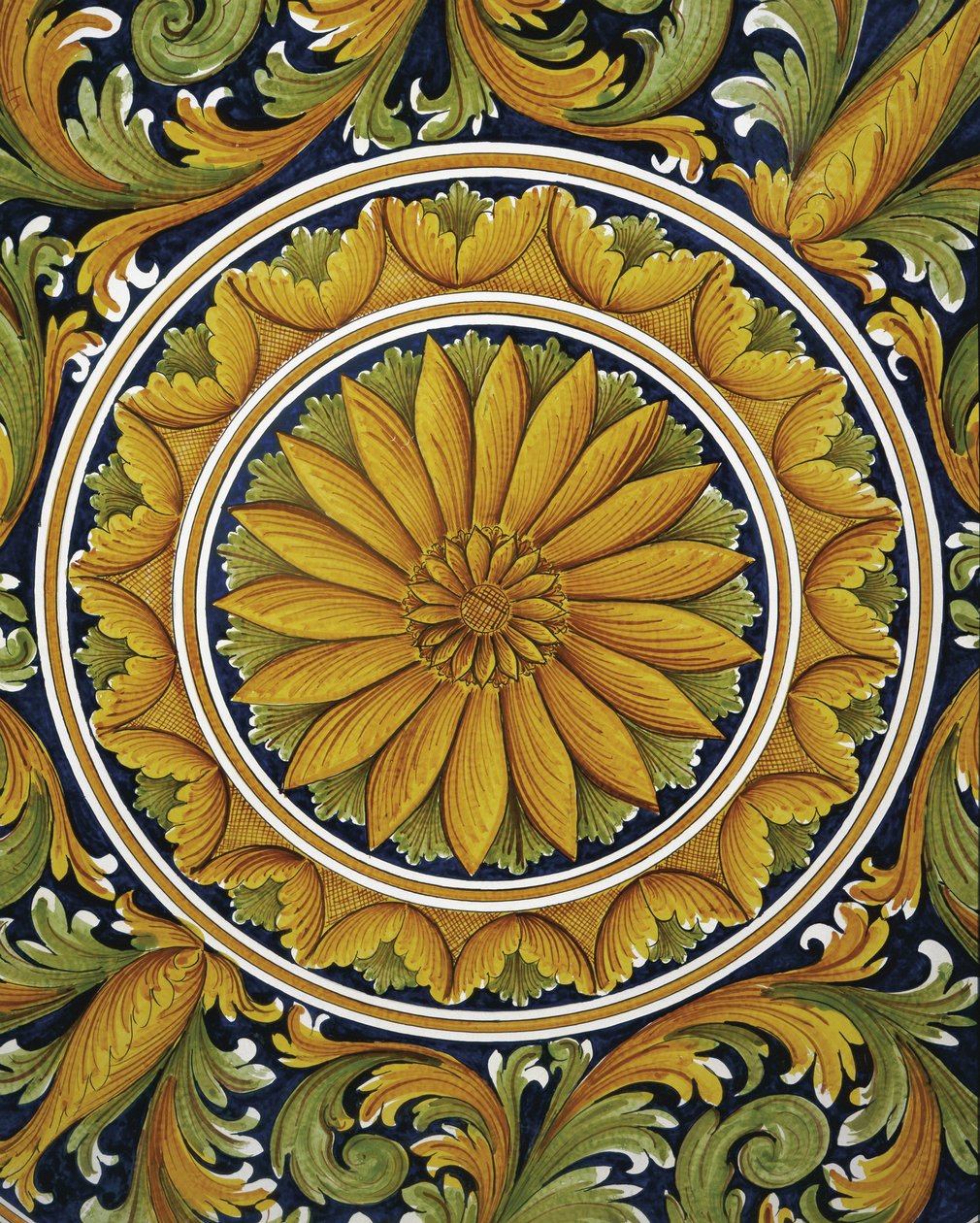 Nærbilde av et bord, Caltagirone, Italia av William M. Timlin