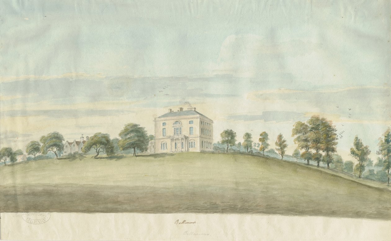 Colton - Bellamore House: akvarellmaling, og [c 1800] av Unbekannt