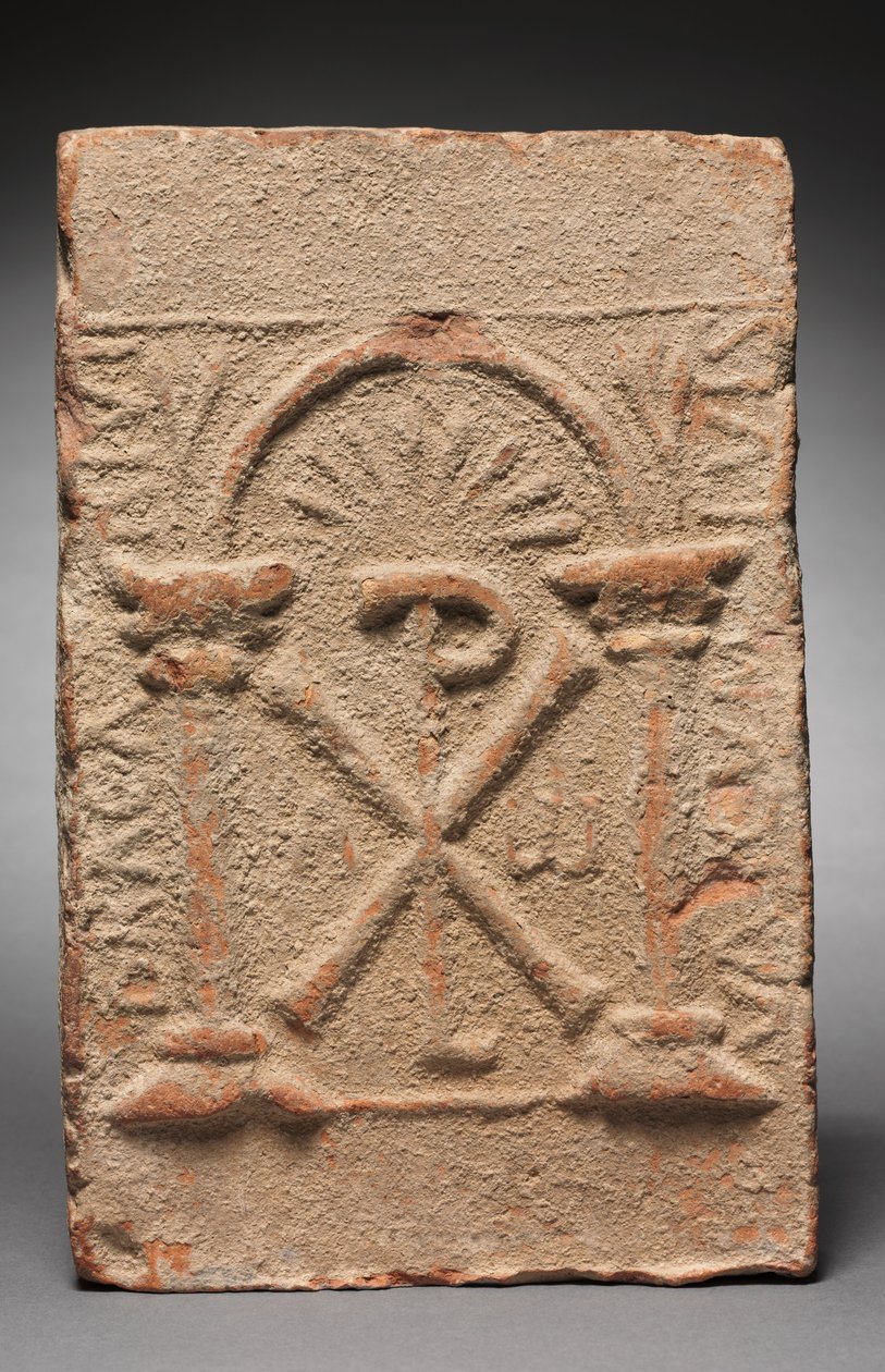 Columbarium gravplakett med Kristi monogram, 500-800 av Unbekannt