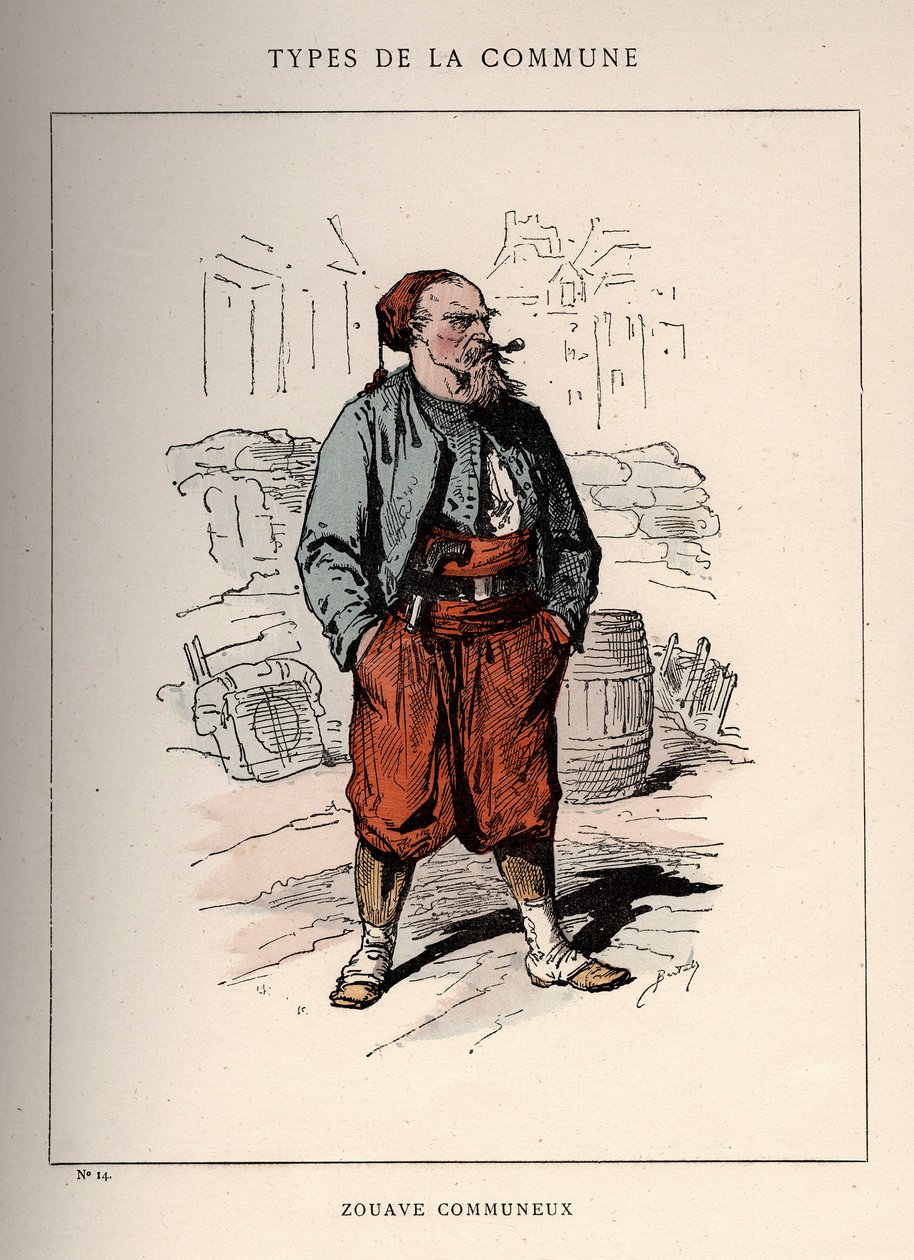 Paris Commune: kostyme av ZOUAVE COMMUNIEUX (14) i "" Les Communeux av Unbekannt