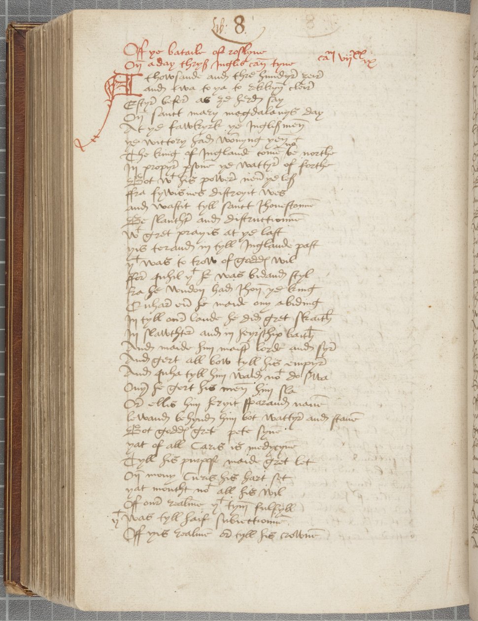 Kopi av Chronicle Andrew av Wyntoun, Fol 325 verso, ca. 1550 (blekk på papir) av Unbekannt