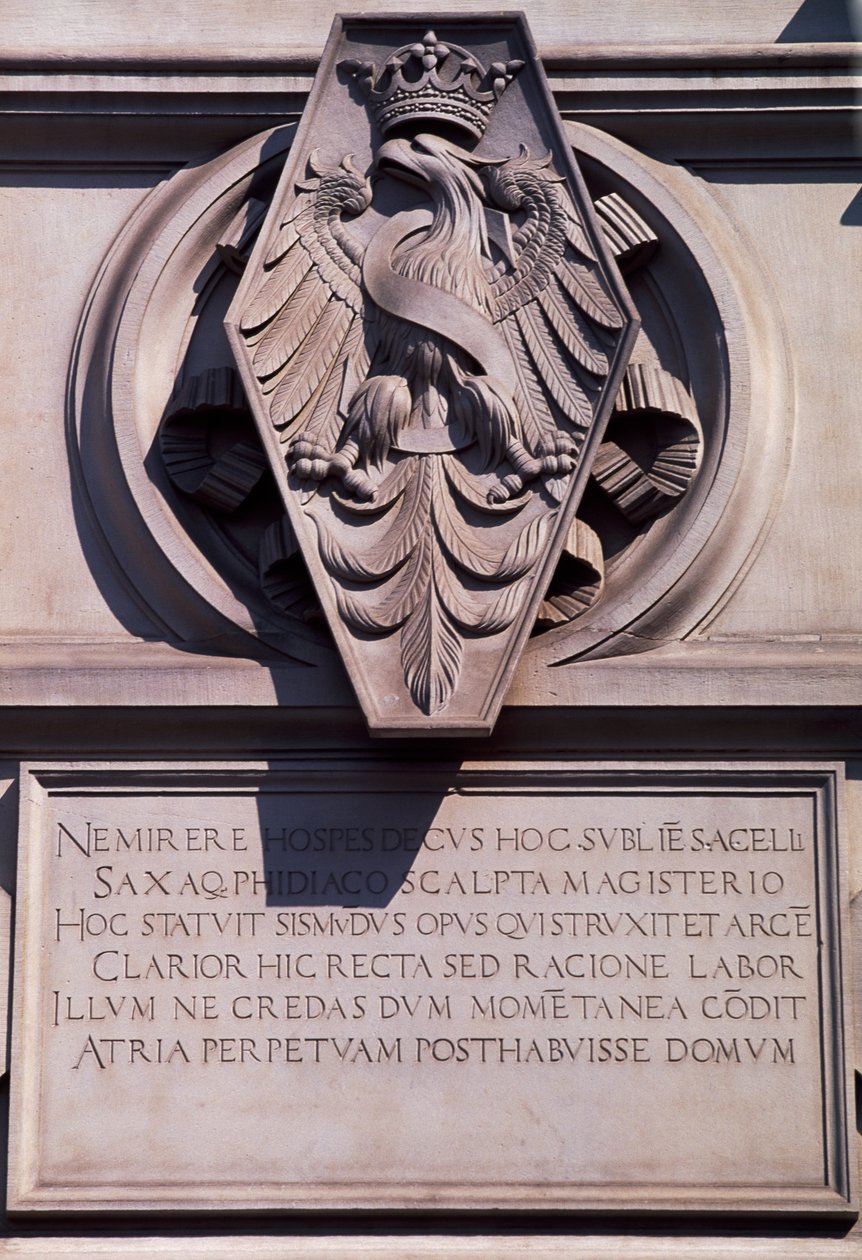 Crest på Wawel Royal Castle i Krakow. Polen av Benjamin Baud