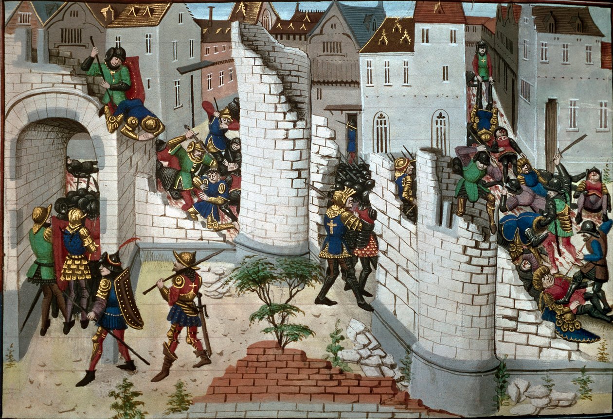 Korstog: erobringen av Jerusalem. Detalj. (miniatyr) av Unbekannter Künstler