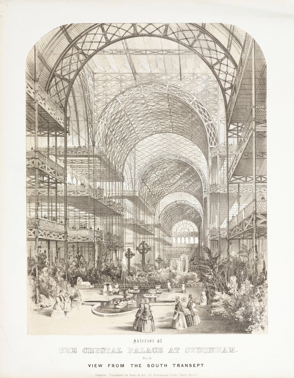 Crystal Palace, Post-Great Exhibition View fra South Transept, Crystal Palace, Sydenham av Unbekannt