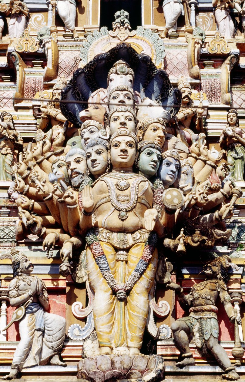 Dekorativ detalj av hinduistisk tempel, Colombo, Sri Lanka av Benjamin Baud