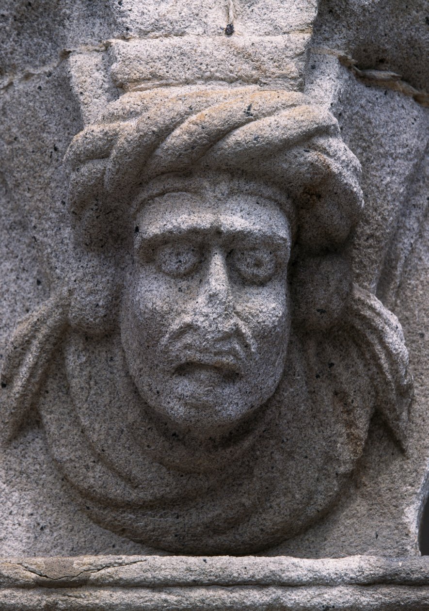Detalj av en frise på en historisk bygning på Republikkplassen (Praca da Republica) i Viana Do Castelo. Portugal av Benjamin Baud