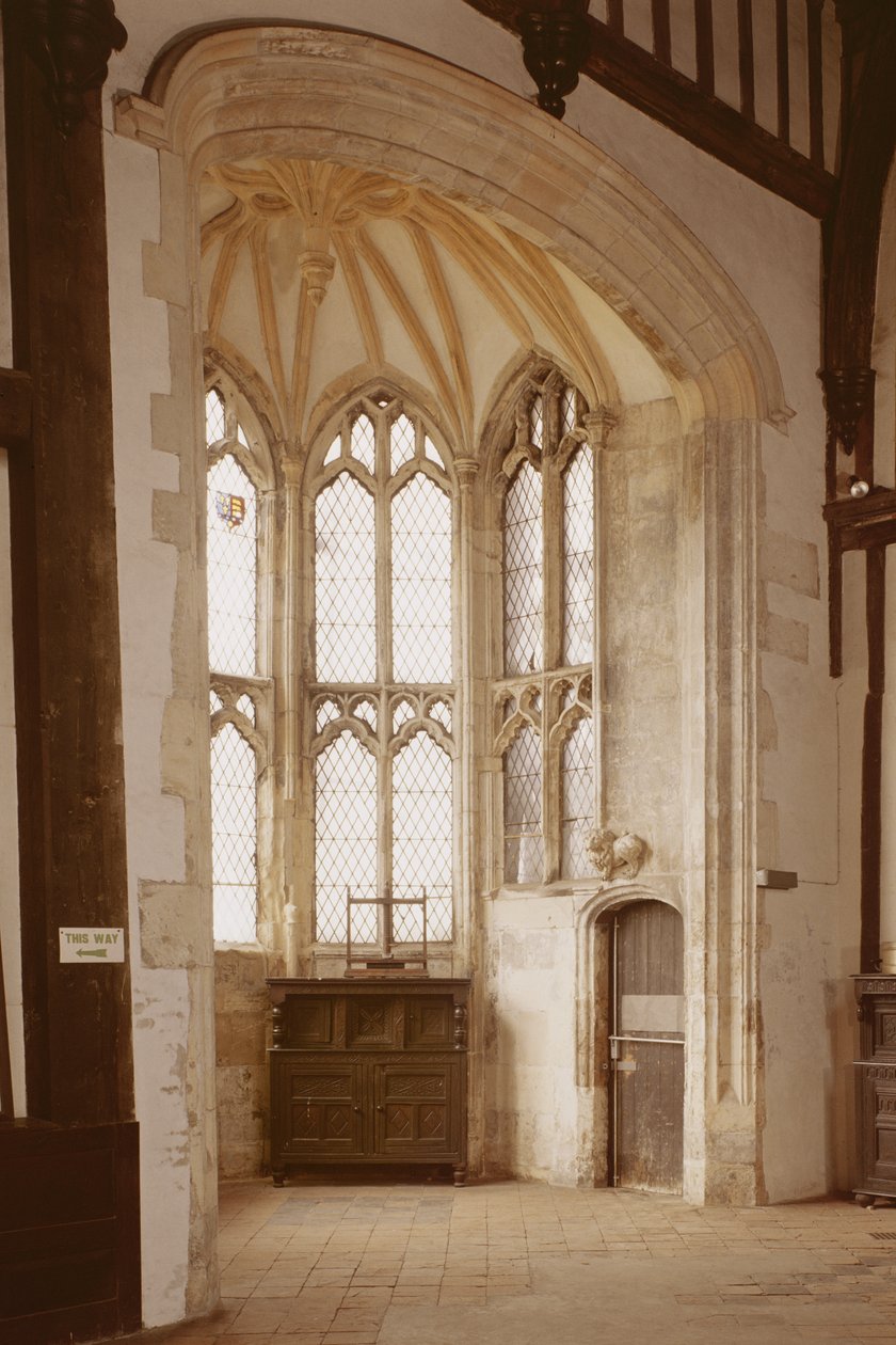 Detalj av et vindu i Great Hall, Gainsborough Old Hall, Lincolnshire (bilde) av Unbekannt