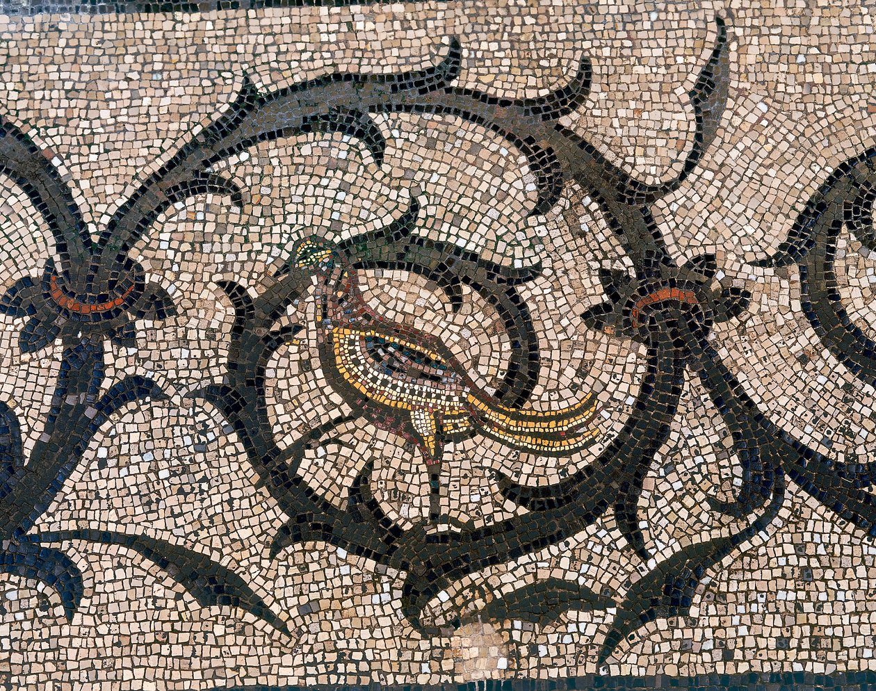 Detalj av gulvet i den tidlige kristne basilikaen i Aquileia, Udine av Unbekannt