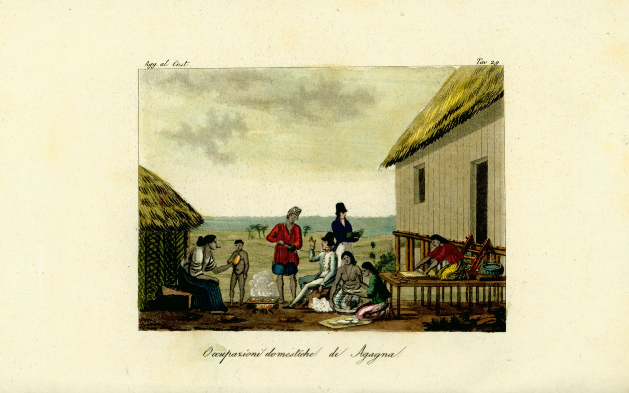 Innenlandske yrker av Chamorro-kvinnene i Agana (Hagatna), Guam av Unbekannt