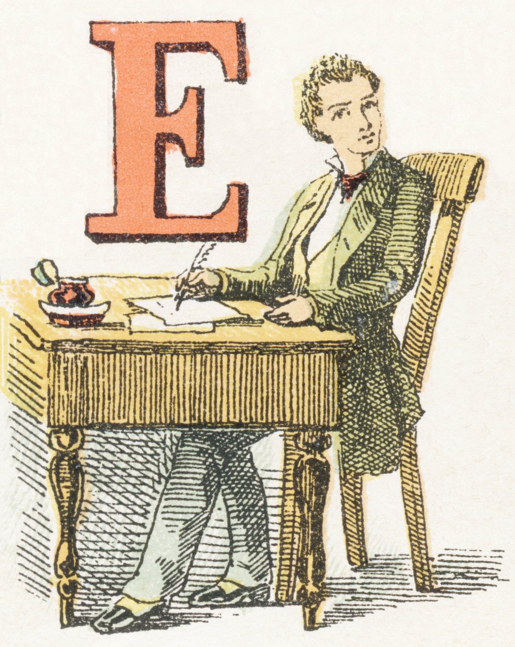 E - Writer - Childish Alphabet, Editions Gordinne 1920 (gravering) av Unbekannt