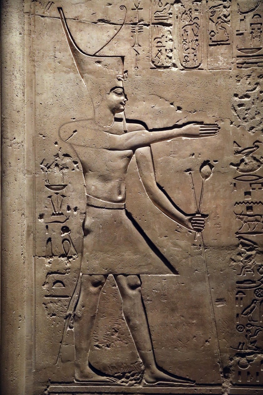 Egypt, Medamud, Montu tempeldør, detalj, 221-205 f.Kr. av Unbekannter Künstler
