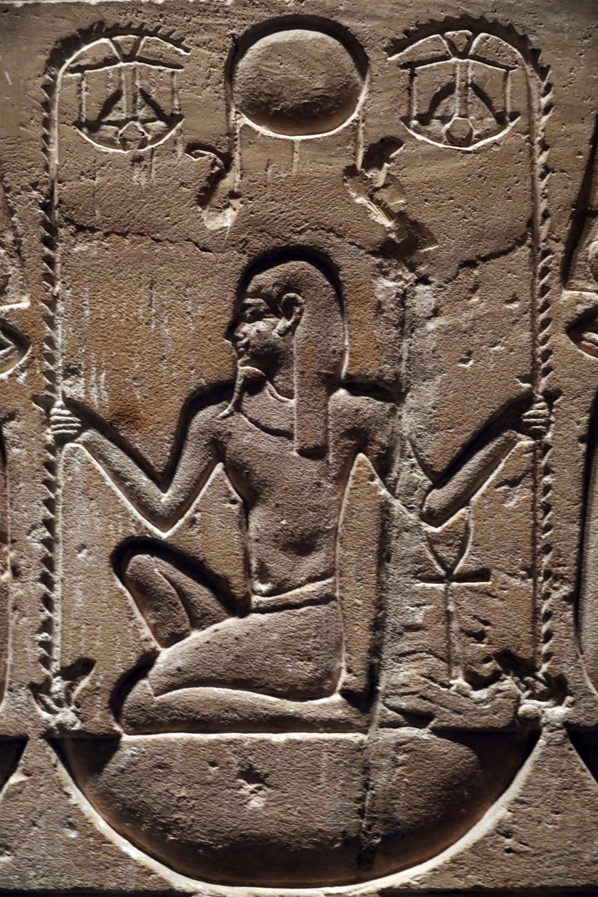 Egypt, Medamud, Montu tempeldør, detalj 221-205 f.Kr. av Unbekannter Künstler