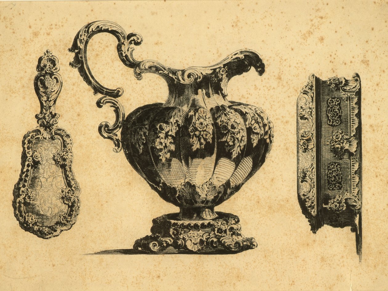 Gravering som viser tre skjønnhetstilbehør av prins Pavel (Paul) Grigoryevich Demidoff (1738-1821) av Unbekannt