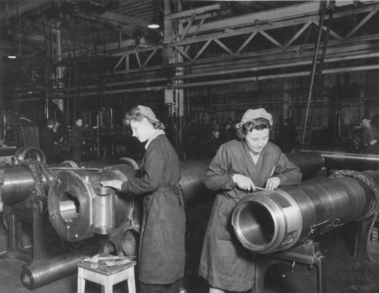 Montering av sluttstykker ved Elswick Works, Newcastle upon Tyne, Storbritannia av Unbekannter Künstler