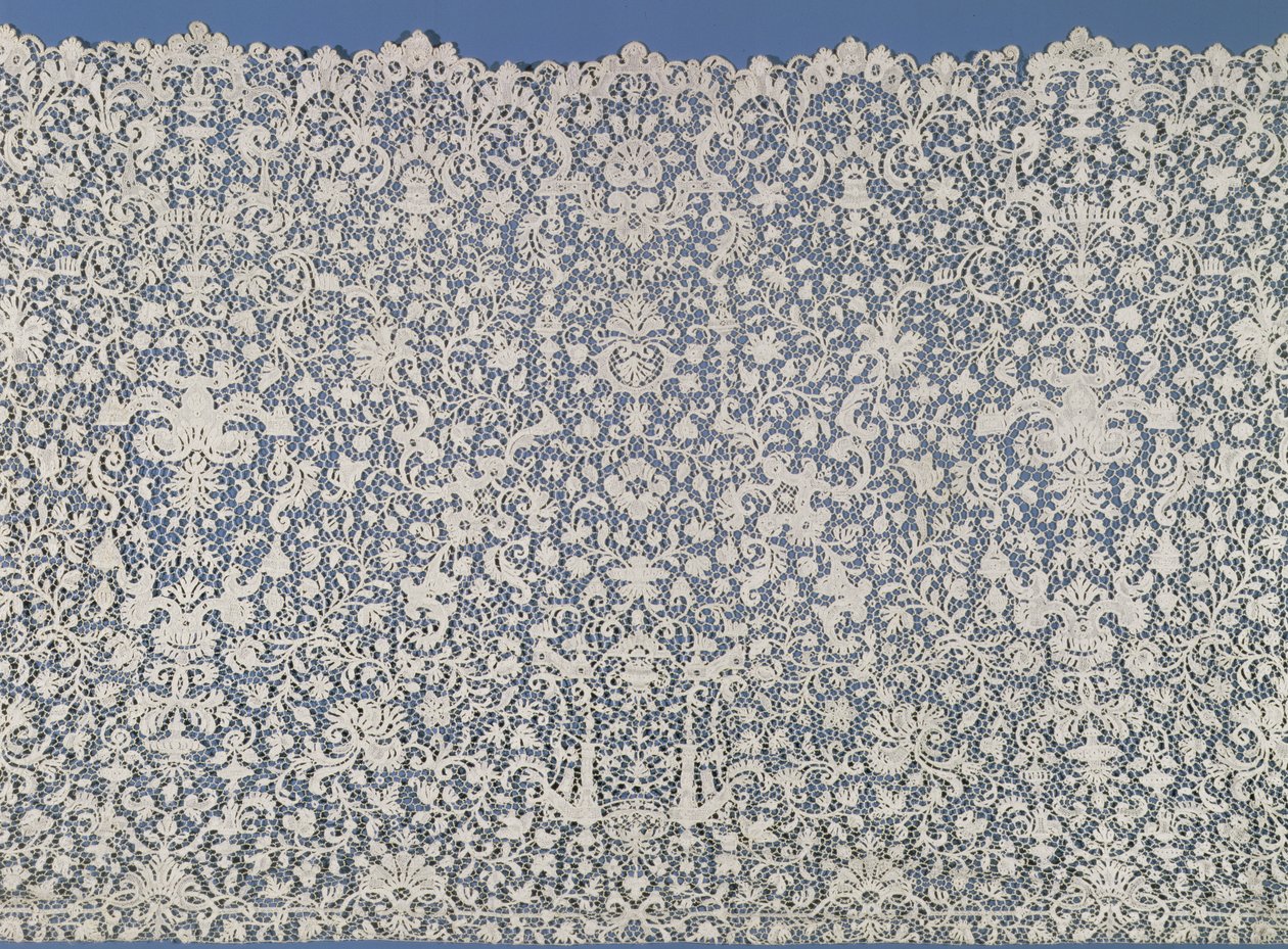 Volang av guipure blonder, fransk, ca. 1700 (lin, tråd) av Unbekannt