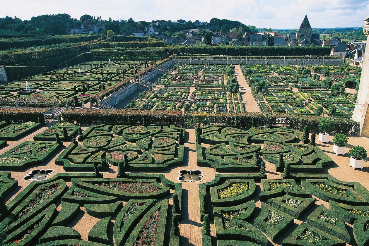 Frankrike, sentrum, Loire-dalen, hager ved Villandry slott, hager av Benjamin Baud