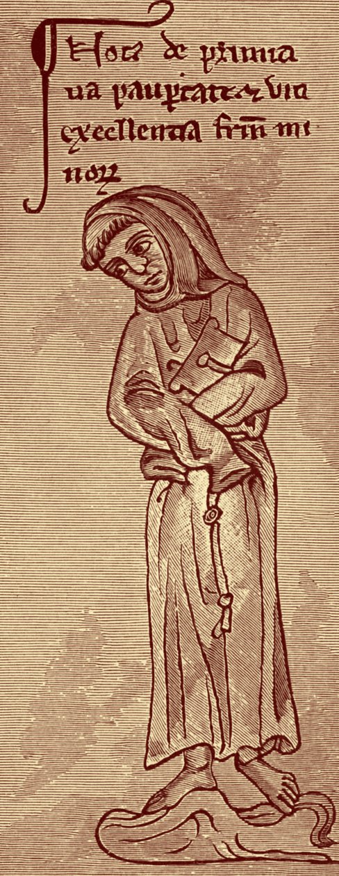 Franciscan - fra tegning av Matthew Paris av Unbekannter Künstler