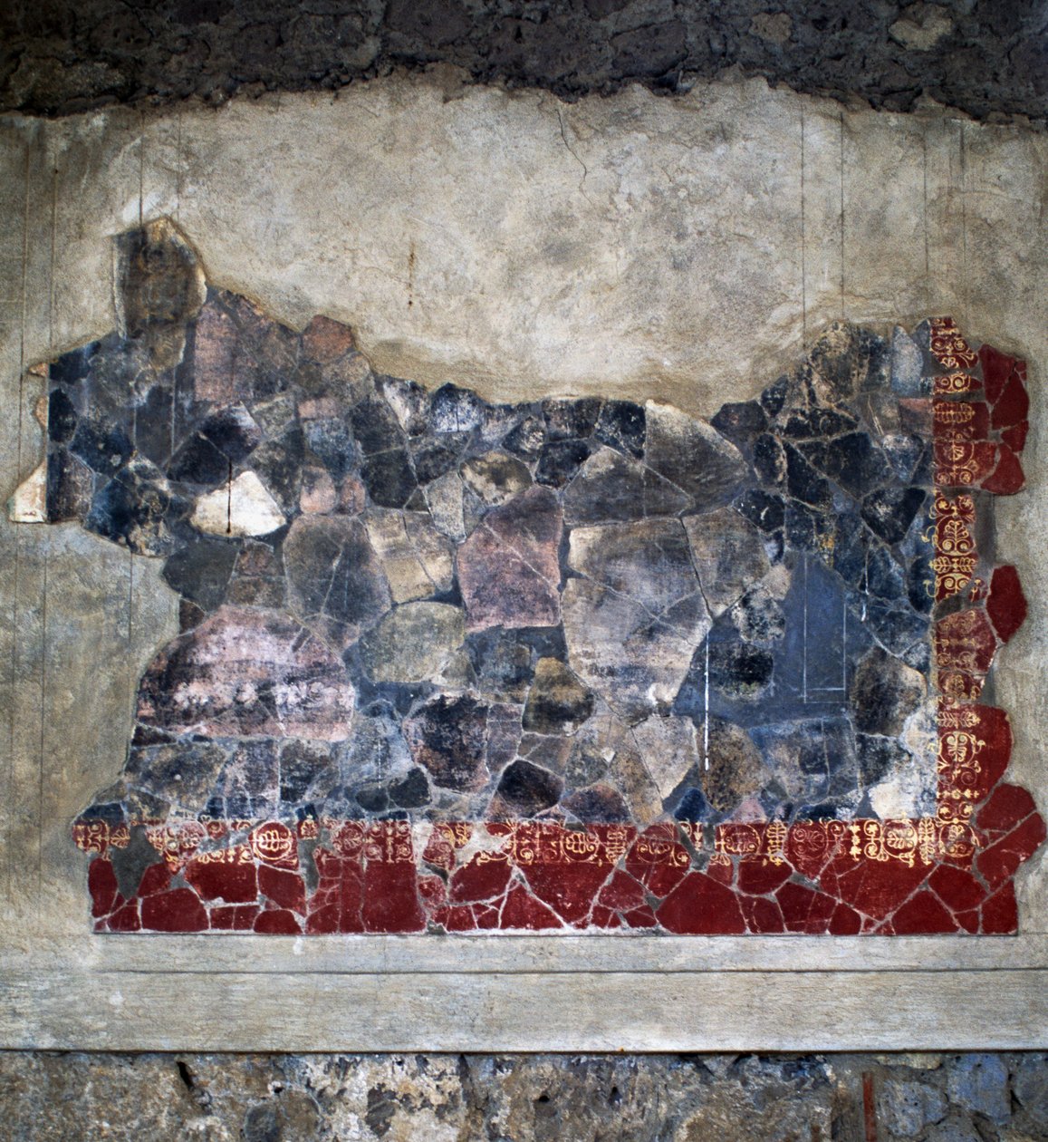 Fresco, Villa Arianna, Stabiae, Campania, Italia, romersk sivilisasjon, 2. århundre f.Kr., Detalj av Benjamin Baud