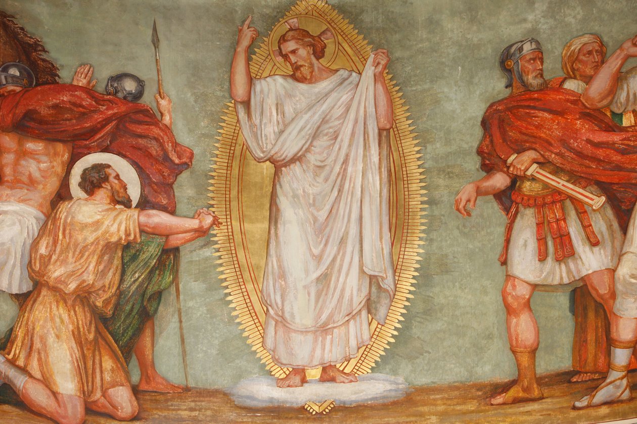 Freskomaleri i St Pauls kirke: St Pauls konvertering, Lyon, Frankrike av Unbekannt