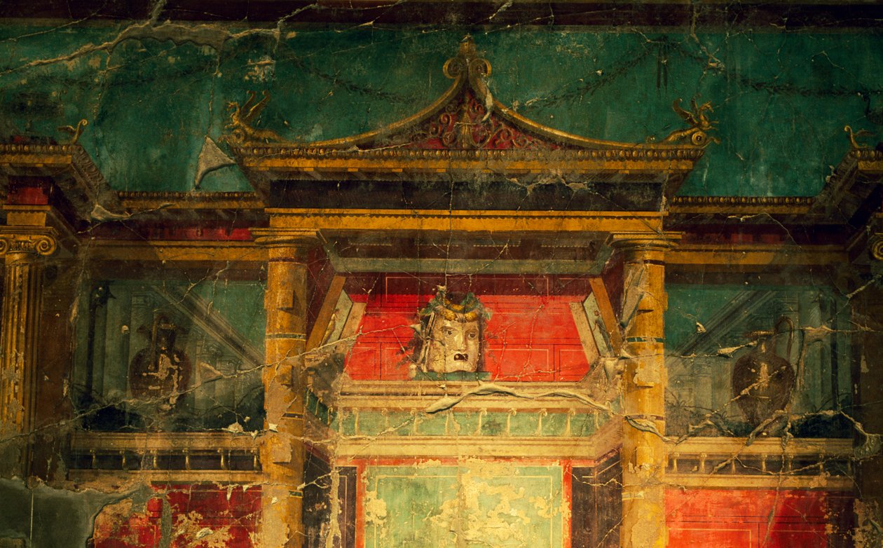 Freskomaleri i salong, Villa Poppaea, arkeologiske området Oplonti, Torre Annunziata (Unescos verdensarvliste av Benjamin Baud