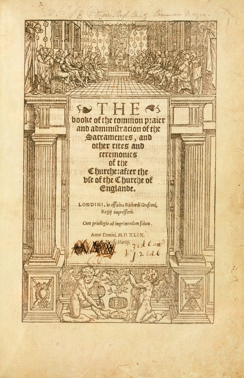 Frontispice av 'The Book of Common Prayer' av Unbekannt