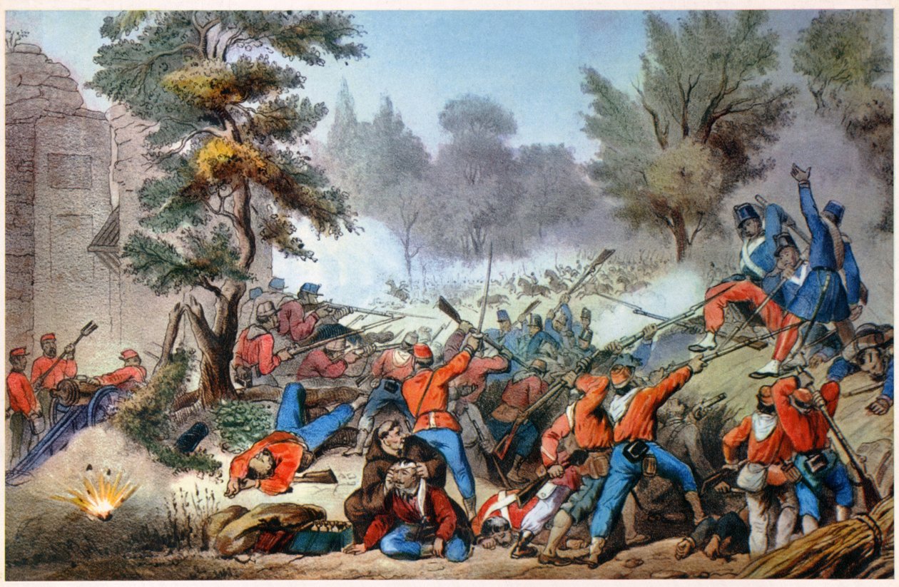 GARIBALDINI VED SESSA KOMBAT 1860 (trykk) av Unbekannter Künstler