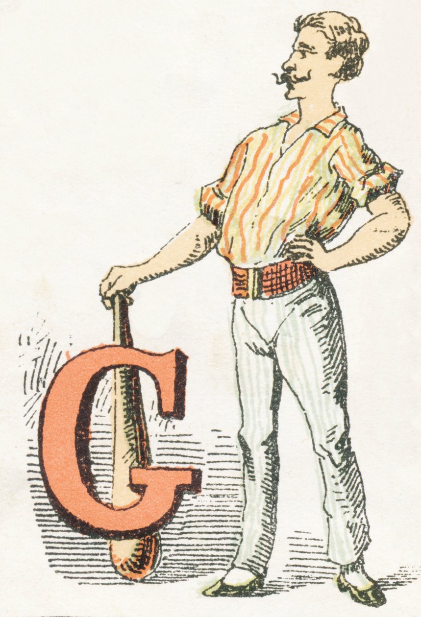 G - Gymnast - Barnelig alfabet, Editions Gordinne 1920 (gravering) av Unbekannt