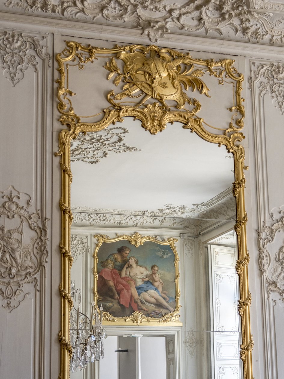 Spill med is og speil, refleksjon av Aurore og Cephale, Maleri av Francois Boucher (1703-1770). Prinsens rom. Hotel de Soubise, Paris av Unbekannt