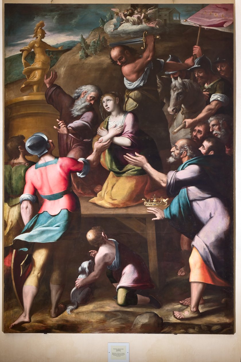 Genova, Duomo (St. Lawrence Cathedral), inne, Baptistery (tidligere Church of St John the Old): "Martyrdom of St Catherine", av Cesare og Alessandro Semino av Unbekannter Künstler