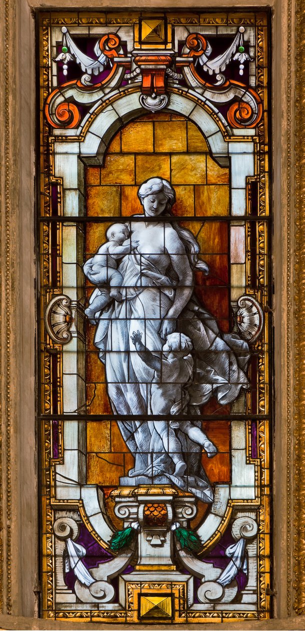Genova, Duomo (St. Lawrence Cathedral), inne, The Lercari Chapel eller The Chapel of the Blessed Sacrament (nordlig apsis): "glassmaleri" av Unbekannter Künstler