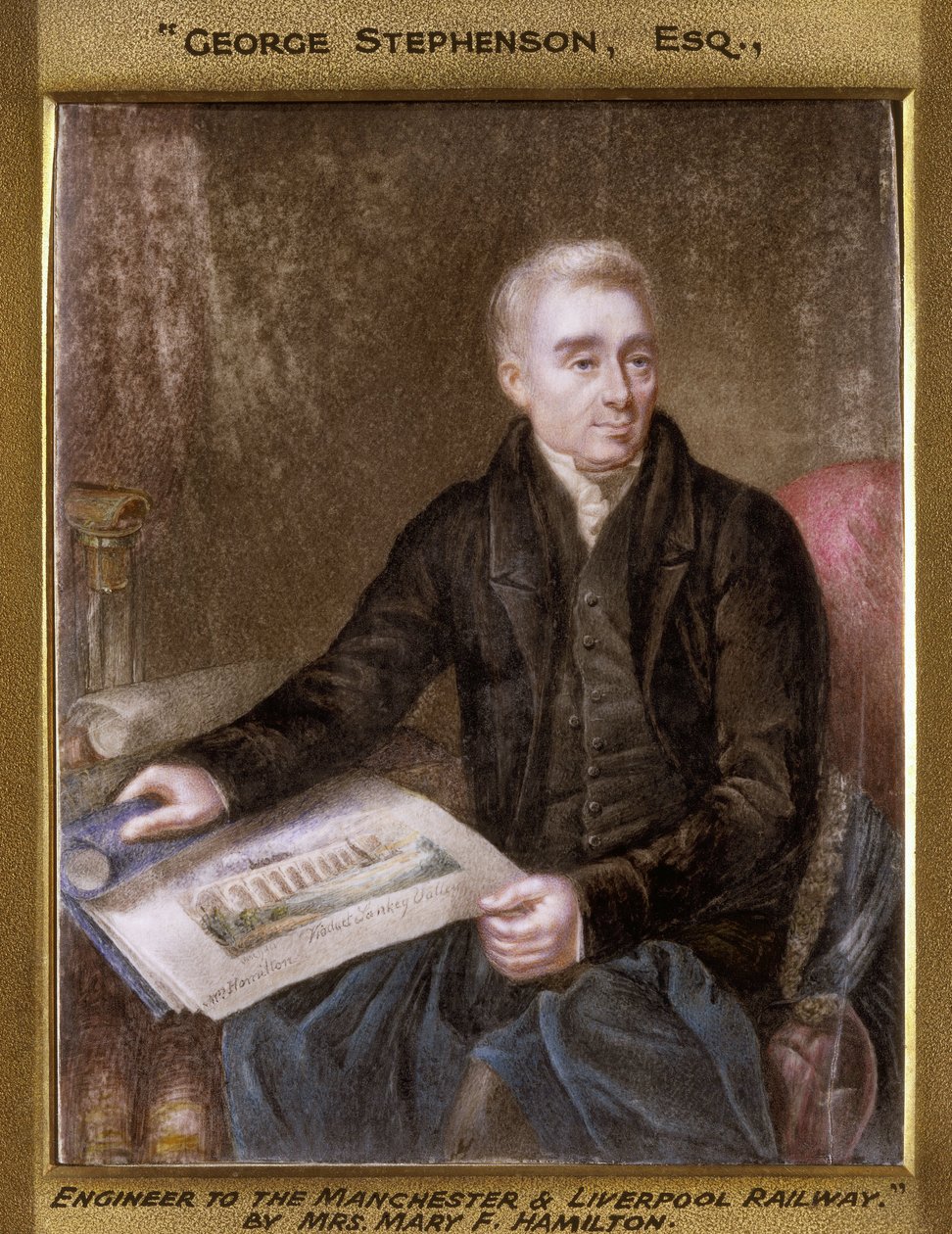 George Stephenson , engelsk jernbaneingeniør av Unbekannt