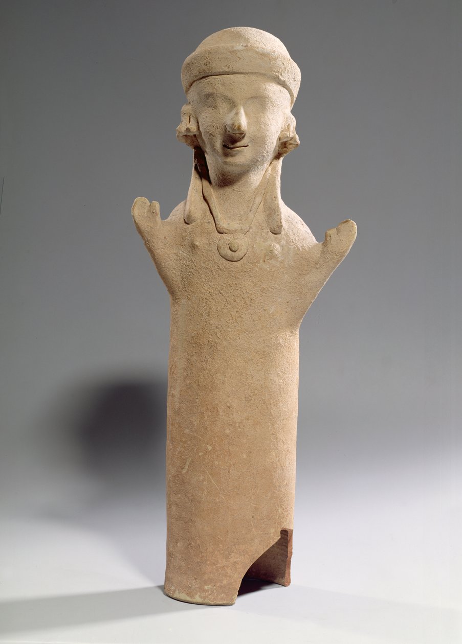 Gudinne eller tilbeder med løftede armer, figur, ca. 550 f.Kr. (terrakotta) av Unbekannt