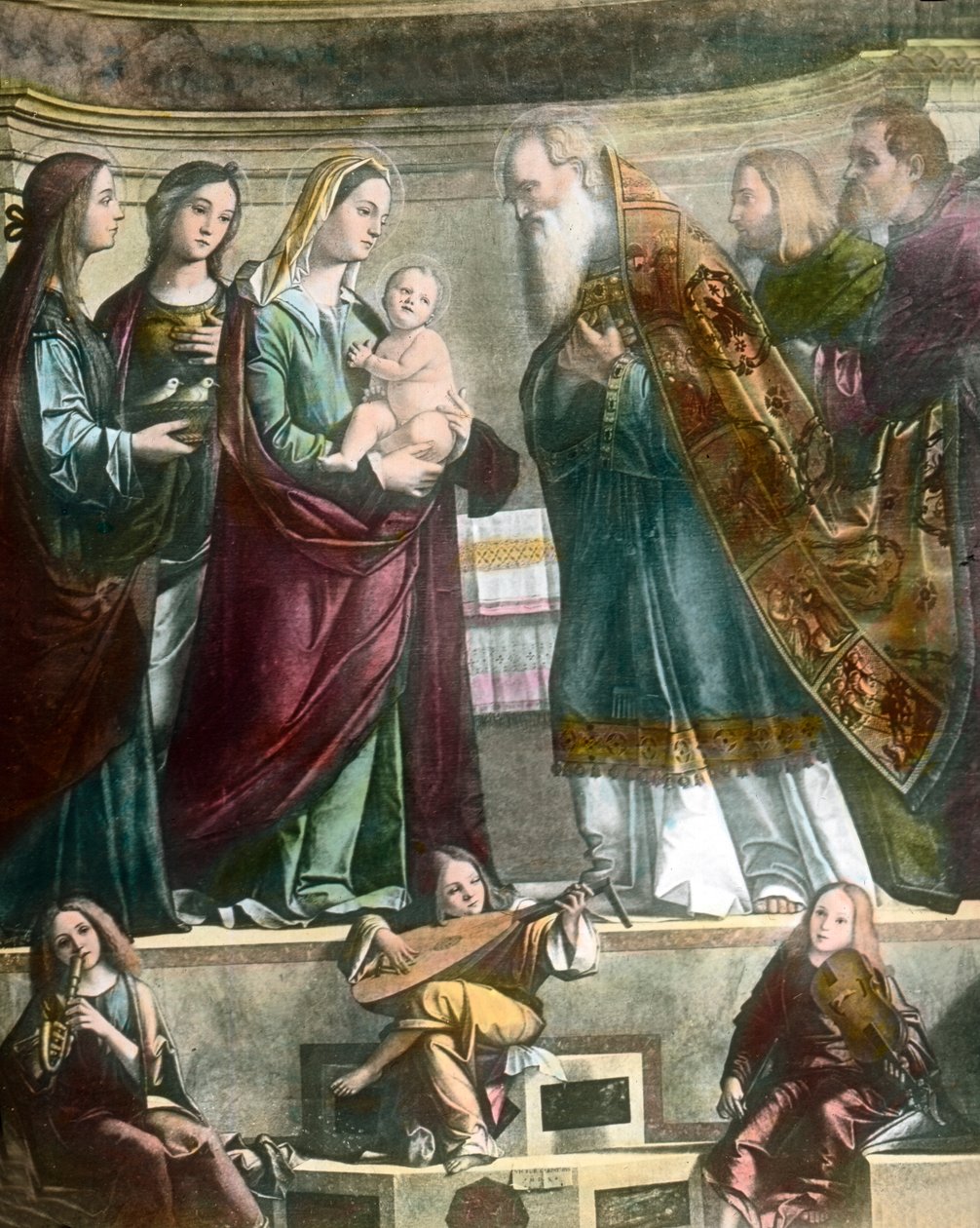 Goethe reiser til Venezia, her maleriet av den hellige Maria som viser Jesus ved templet av Carpaccio av Unbekannter Künstler