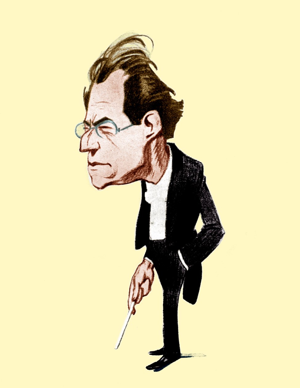 Gustav Mahler. Karikatur av Oscar Garvens østerrikske komponist, 7. juli 1860 - 18. mai 1911. Oscar Garvens 1874-1951 av Unbekannt