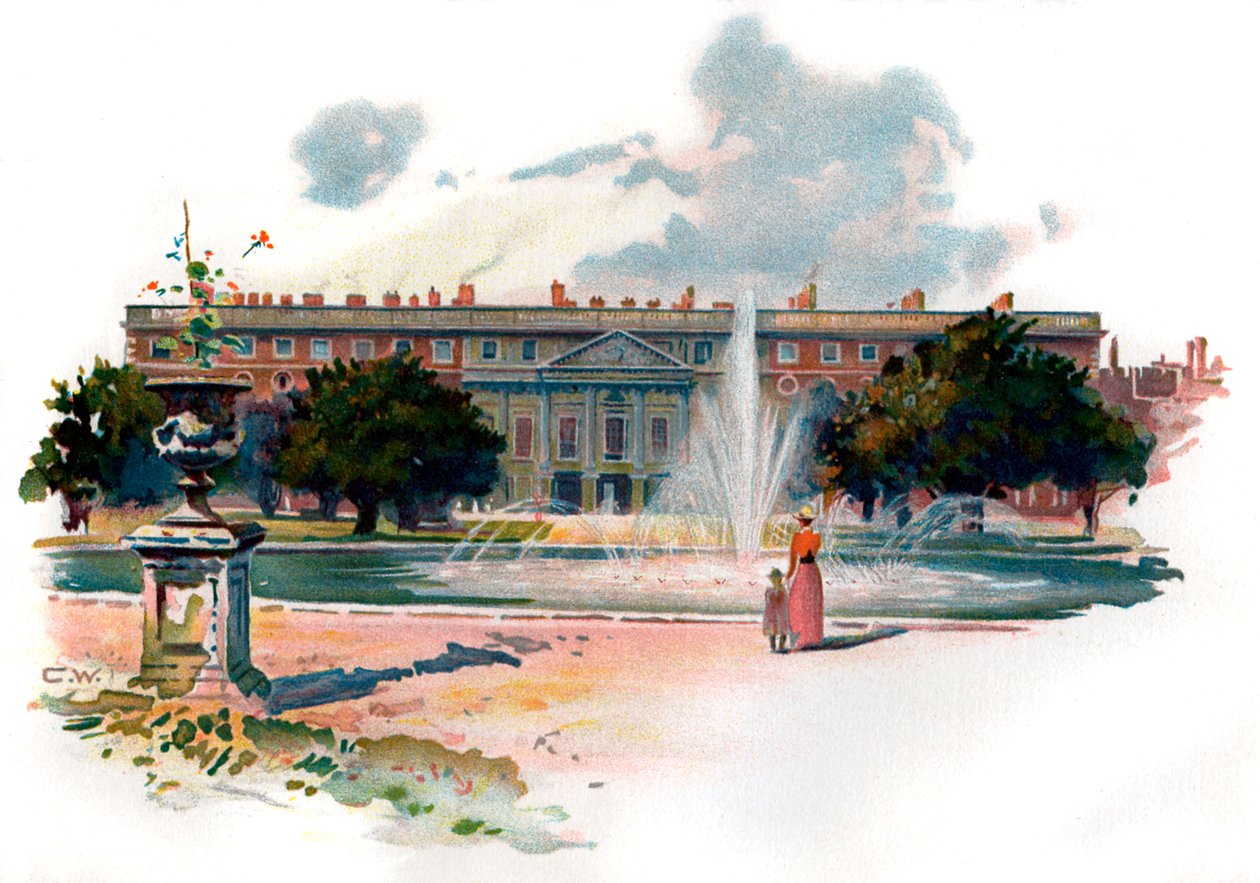 Hampton Court, østfronten av Unbekannter Künstler