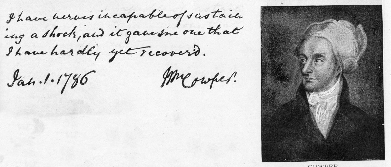 Håndskrift og signatur av William Cowper av Unbekannt