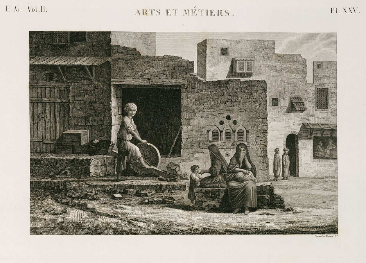 Maskinvare og isenkneverksliper, Egypt, ca 1798 av Unbekannt