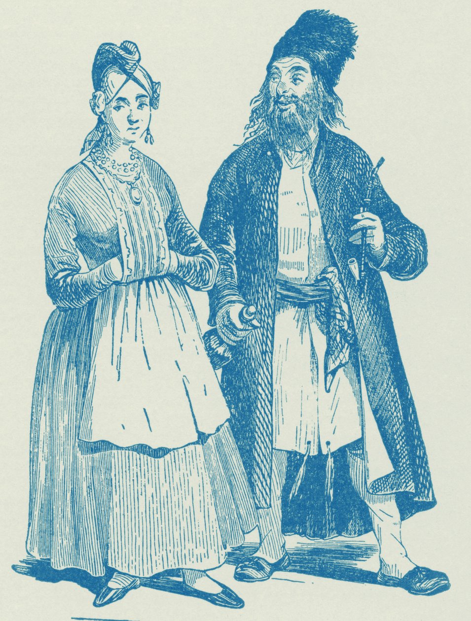 Hassid og hustru, tidlig på 1800-tallet av Unbekannter Künstler