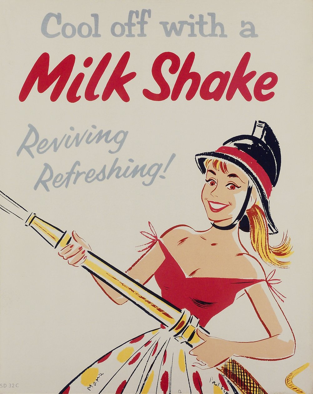 Helseutdanning ï Avkjøl med en milkshake, plakat av Unbekannt