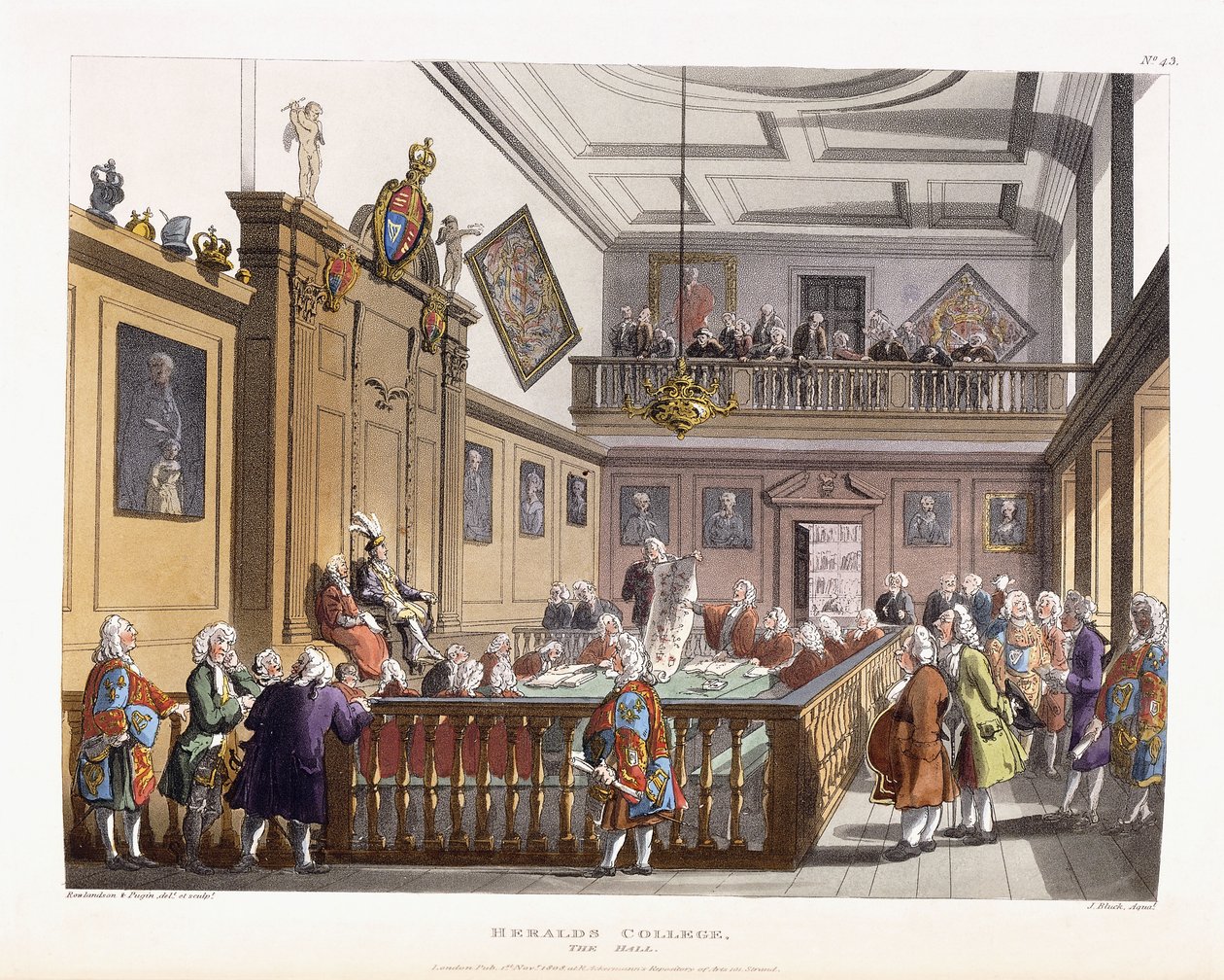 Heralds College: The Hall, fra "The Microcosm of London", 1808-1810 av Unbekannt